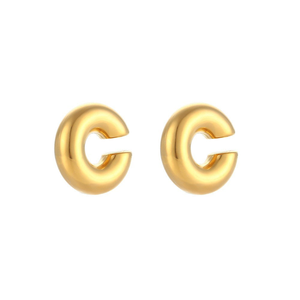 Wholesale Personalized Hollow Stainless Steel Plated 18K Gold Geometric Water Drop Three-dimensional Exaggerated Earrings